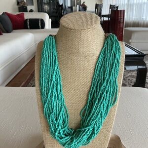 Turquoise Seed Bead Choker Necklace